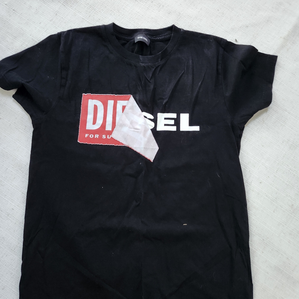 Diesel Black T-Shirt with Red Logo